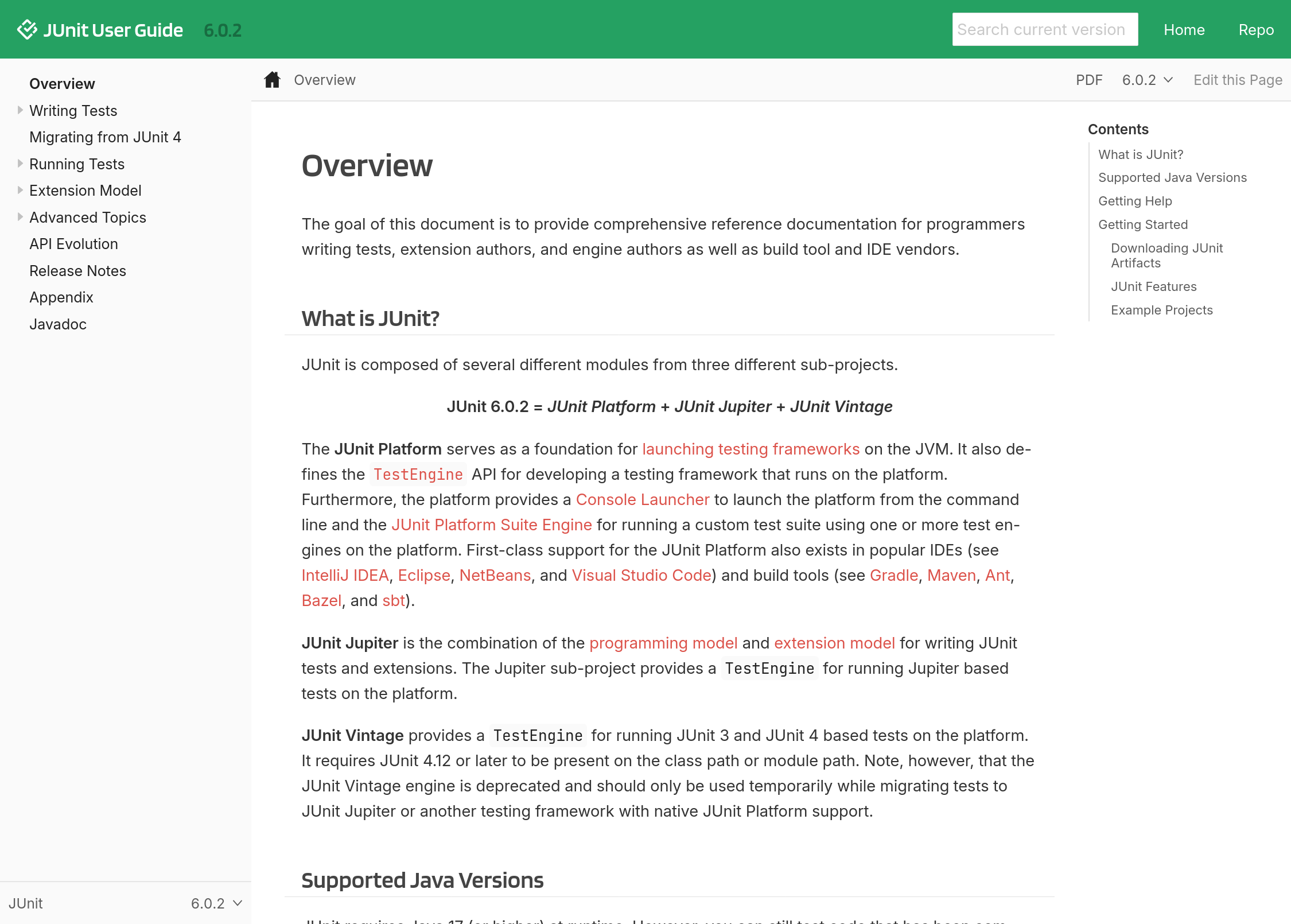 screenshot of Antora-based documentation site